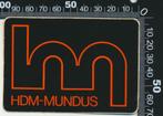 Sticker: HDM Mundus, Ophalen of Verzenden, Zo goed als nieuw, Bedrijf of Vereniging