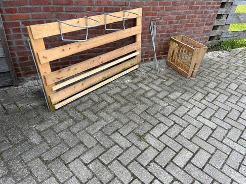 7 schapenhekken + hooiruif + 2 emmerbeugels + koppelpinnen, Dieren en Toebehoren, Schapen, Geiten en Varkens, Schaap, Meerdere dieren