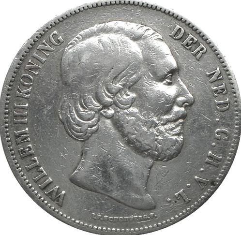 Nederland 2,5 gulden 1850 (zilver), Postzegels en Munten, Munten | Nederland, Losse munt, 2½ gulden, Koning Willem III, Zilver