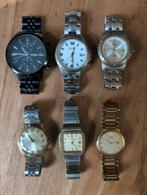 Horloges vintage  1 opwinder 5 quartz, Sieraden, Tassen en Uiterlijk, Horloges | Heren, Overige merken, Staal, Gebruikt, Polshorloge
