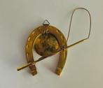 Gouden Hoefijzer met Paard Decoratie, Antiek en Kunst, Ophalen