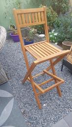 2x Teakhouten Barkruk - Tuin/Terras, Ophalen of Verzenden, Gebruikt, Hout