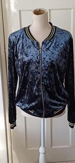 Blauw rits vestje met goudkleurige strepen, maat L, Kleding | Dames, Zo goed als nieuw, Verzenden, Blauw, Casual Ladies