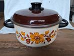 Retro emaille kookpan, Kookpan of Snelkookpan, Overige materialen, Inductieplaat, Ophalen of Verzenden