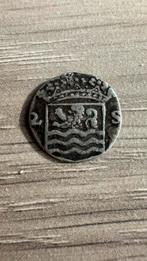 2 stuiver Zeelandia 1735 MM burcht Fraai, rand “geknipt”, Zilver, Overige waardes, Ophalen of Verzenden, Vóór koninkrijk