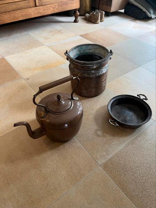 Prachtige antieke koperen set – authentiek en decoratief, Antiek en Kunst, Antiek | Koper en Brons, Koper, Ophalen of Verzenden