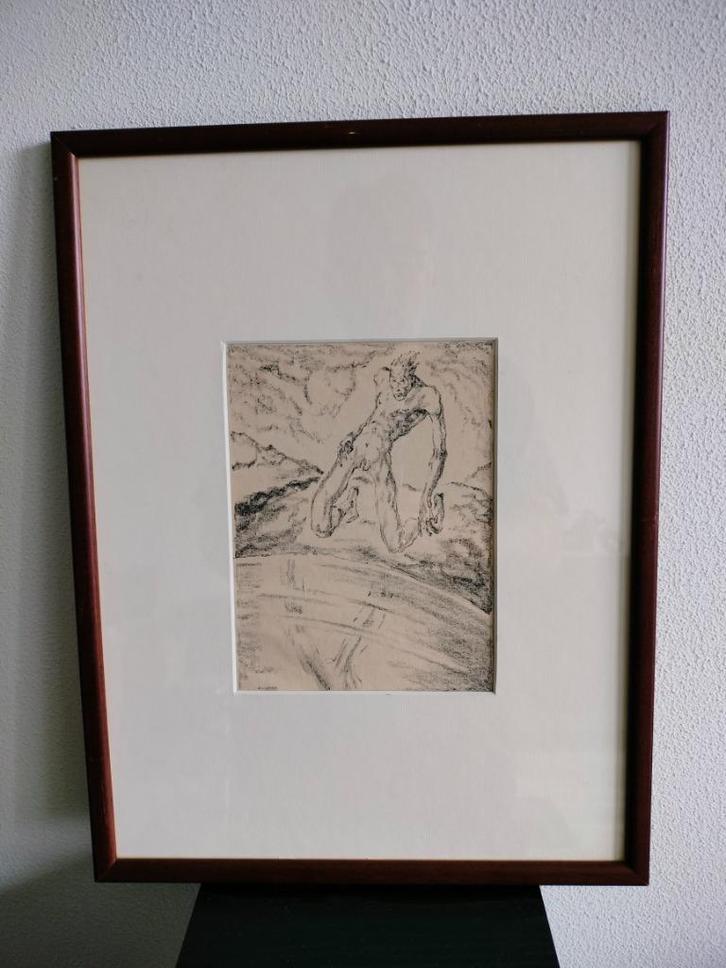 4 Litho Narzissos Naakt Man Linnekogel Hollander 1921, Antiek en Kunst, Kunst | Litho's en Zeefdrukken, Ophalen of Verzenden