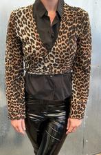 Ganni vest wikkel 40 leopard bolero mesh, Kleding | Dames, Ophalen of Verzenden, Zo goed als nieuw, Maat 38/40 (M), Bruin