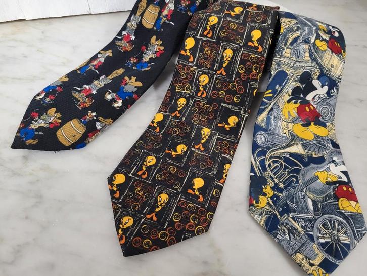 Mickey Mouse, Tom & Jerry, Tweety stropdas, Kleding | Heren, Stropdassen, Zo goed als nieuw, Ophalen of Verzenden