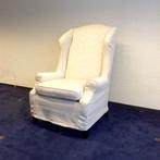 2 Nieuwe Oren fauteuils in naturel linnen. Merk Eichholtz., Huis en Inrichting, Stoelen, Nieuw, Twee, Wit, Hout
