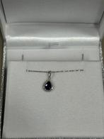 9 karaat wit goud Jewelco London - 0.9ct saffier Teardrop ke, Ophalen of Verzenden, Nieuw, Wit, Zilver