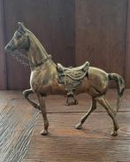 Koperen sculptuur gezadelt paard., Ophalen of Verzenden, Zo goed als nieuw, Paard, Beeldje of Figuurtje