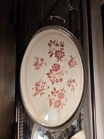 Antieke Kurz Edeltin Serveerschaal Delfts Blauw, Ophalen of Verzenden, Gebruikt, Ovaal, Metaal