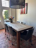 6 persoons eettafel teakhout, Huis en Inrichting, Tafels | Eettafels, Ophalen, Gebruikt, Teakhout, 200 cm of meer