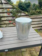 Zilverkleurig Bijzettafeltje/Plantenbak, Gebruikt, Minder dan 60 cm, Rond, Ophalen of Verzenden