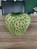 Vaas aardbei groen Des Pots, Aardewerk of Porselein, Ophalen of Verzenden, Zo goed als nieuw, Minder dan 50 cm