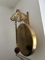Antieke Gong met Paardenhoofd - Brons, Antiek en Kunst, Antiek | Koper en Brons, Ophalen of Verzenden, Brons
