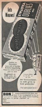 Retro reclame 1953 Kwatta chocolade oublies iets nieuws, Verzenden, Overige typen