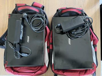 2x MSI GT740 Gaming Laptop-Nieuwe accus + unieke rugzakken beschikbaar voor biedingen