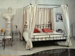 Klassieke Koloniale Bruine Metal Bed met Baldakijn 180x220cm, Ophalen, Bruin, Tweepersoons, Zo goed als nieuw