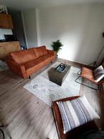 Cognac Bank (2,5-zits) met 2 Fauteuils, Ophalen, Gebruikt, Driepersoons, 75 tot 100 cm