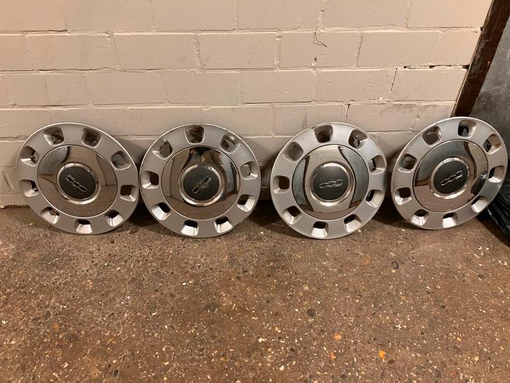 Fiat 500 wieldoppen 14 inch - set van 4, Auto diversen, Wieldoppen, Gebruikt, Ophalen