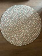 Vloerkleed, vilten bolletjes poederroze, zeegroen, beige, Huis en Inrichting, Stoffering | Tapijten en Kleden, Ophalen of Verzenden
