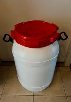 Wit kunststof vat CURTEC met rood deksel 55L, Ophalen