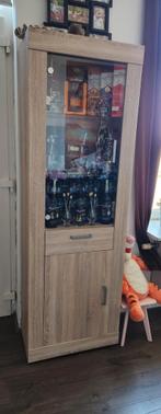 Vitrine kast houd en glas 198h 34d 66b, Ophalen, Gebruikt, 50 tot 100 cm, Glas