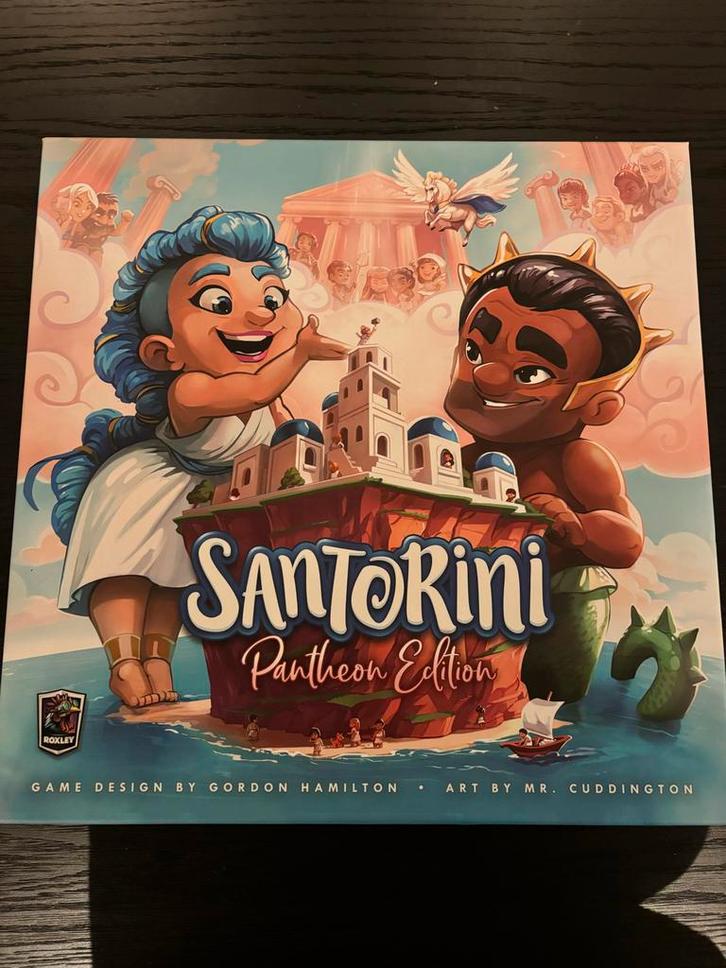 Santorini Pantheon Editie - Bordspel, Hobby en Vrije tijd, Gezelschapsspellen | Bordspellen, Zo goed als nieuw, Een of twee spelers