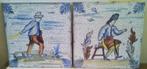 2 vintage muurtegels Man & Vrouw, Servais Germany 15x15 cm ., Antiek en Kunst, Antiek | Keramiek en Aardewerk, Ophalen of Verzenden