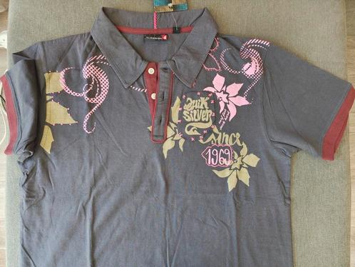 Quiksilver Polo Shirt - Unieke Bloemprint 1969 - NIEUW M, Kleding | Heren, Polo's, Nieuw, Maat 48/50 (M), Grijs, Ophalen of Verzenden
