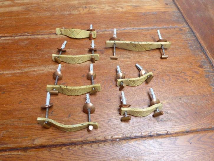 7 art deco handgrepen, koper en bakeliet, Antiek en Kunst, Antiek | Woonaccessoires, Ophalen of Verzenden