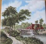 Wand tegel Landschap J. C. van Hunnik, Antiek en Kunst, Antiek | Wandborden en Tegels, Ophalen of Verzenden