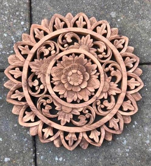 Houtsnijwerk wanddecoratie hanger Bali hout mandala nieuw, Huis en Inrichting, Woonaccessoires | Wanddecoraties, Nieuw, Ophalen of Verzenden