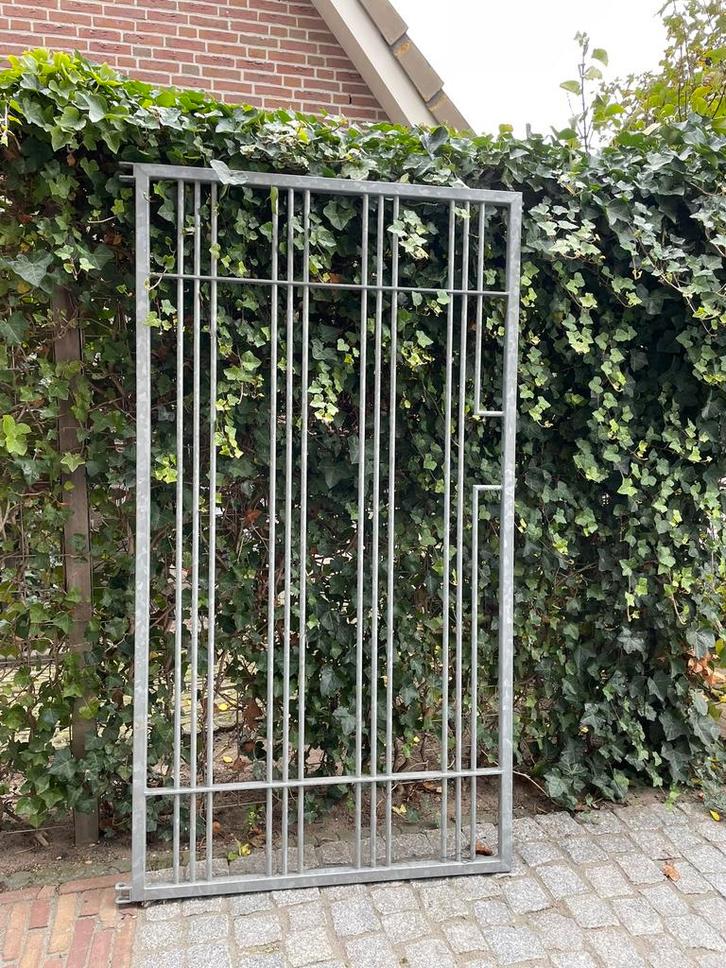 Stalen tuinpoort met palen, Doe-het-zelf en Verbouw, Deuren en Horren, Nieuw, Overige typen, 215 cm of meer, 120 cm of meer, Metaal