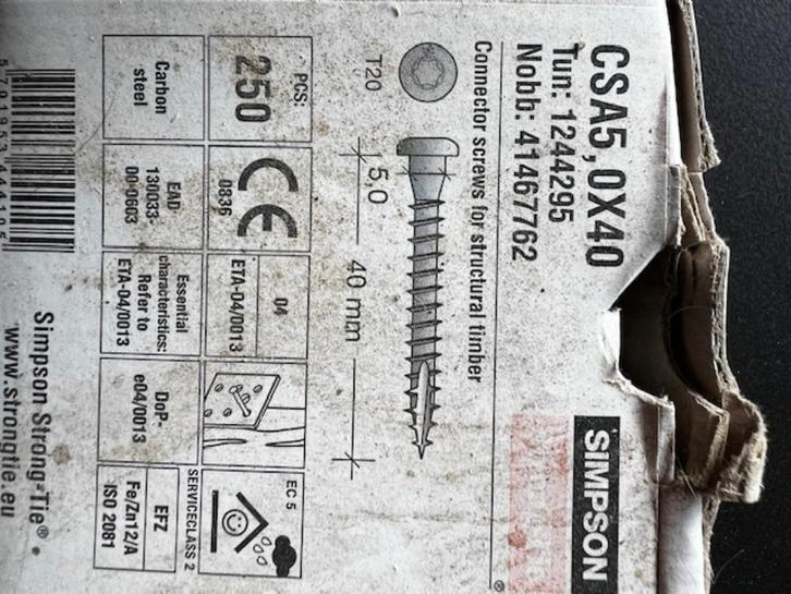 Houtverbindingsschroeven (500 st), Doe-het-zelf en Verbouw, IJzerwaren en Bevestigingsmiddelen, Nieuw, Schroeven, Minder dan 50 mm