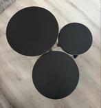 Zwarte Salontafel Set van 3, Ophalen, Minder dan 45 cm, Gebruikt, Rond