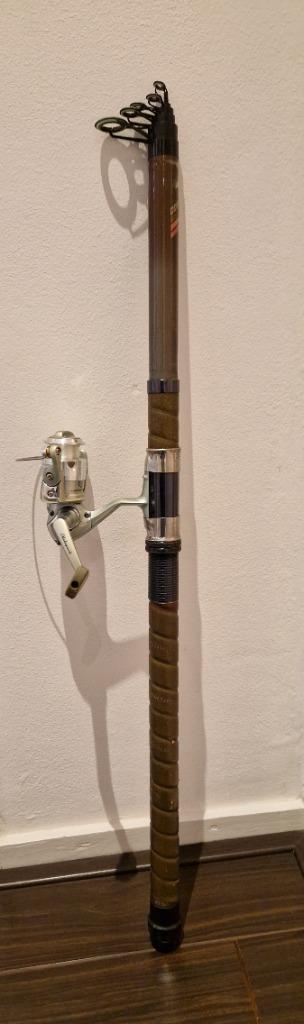 te koop cormoran corsiar C telescopische werphengel en molen, Watersport en Boten, Hengelsport | Witvissen, Gebruikt, Werphengel