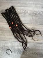 10 donkerBruine zwarte Dreadlocks van Echt Haar, Ophalen of Verzenden, Zo goed als nieuw, Pruik of Haarverlenging