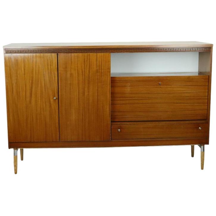 Vintage Mid Century Highboard Kast Lade en Deuren Teak Finee, Huis en Inrichting, Kasten | Dressoirs, Gebruikt, 150 tot 200 cm