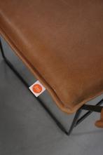 3 x luxe eetkamerstoel NORMAN Jess Design leer Sadie Camel, Ophalen, Zo goed als nieuw, Metaal, Drie