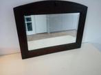 Antieke spiegel, facet geslepen, verweerd glas, eiken lijst, Ophalen of Verzenden, Rechthoekig, 50 tot 100 cm, Minder dan 100 cm