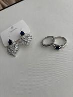 Setje van oorbellen en ringen, Ophalen of Verzenden, Nieuw, Zilver, Knopjes of Stekers