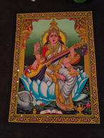 Saraswati op katoenen wandkleed, Ophalen of Verzenden, Zo goed als nieuw, Borduurpakket