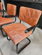 6 Jess Design Nelson leren stoelen, Ophalen, Bruin, Zo goed als nieuw, Vijf, Zes of meer stoelen