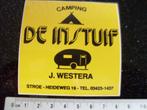 sticker camping de instuif J. Westera Stroe logo, Verzenden, Zo goed als nieuw, Bedrijf of Vereniging