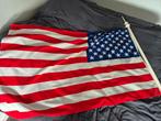 Vlaggenstok + Amerikaanse vlag, Diversen, Vlaggen en Wimpels, Ophalen, Zo goed als nieuw