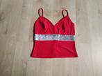 Rood topje met strass, Ophalen of Verzenden, Zo goed als nieuw, Rood, Maat 36 (S)