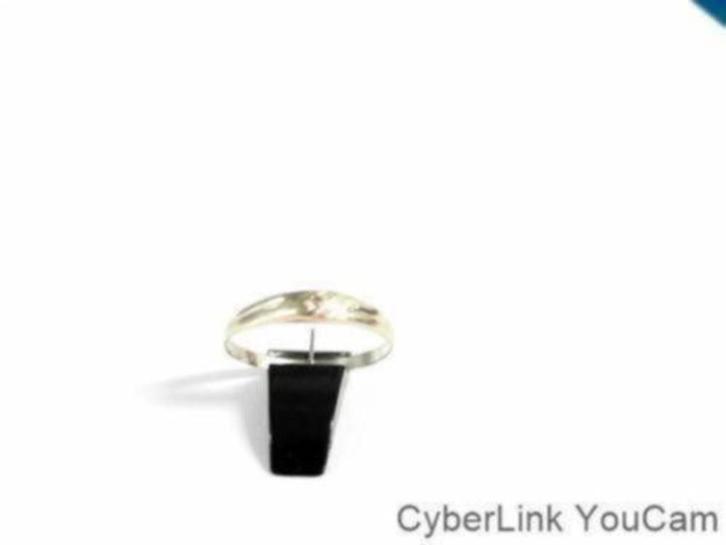 15050 14k Wit en Geelgouden Damesringetje Met Diamantje, Sieraden, Tassen en Uiterlijk, Ringen, Zo goed als nieuw, Dame, 18 tot 19